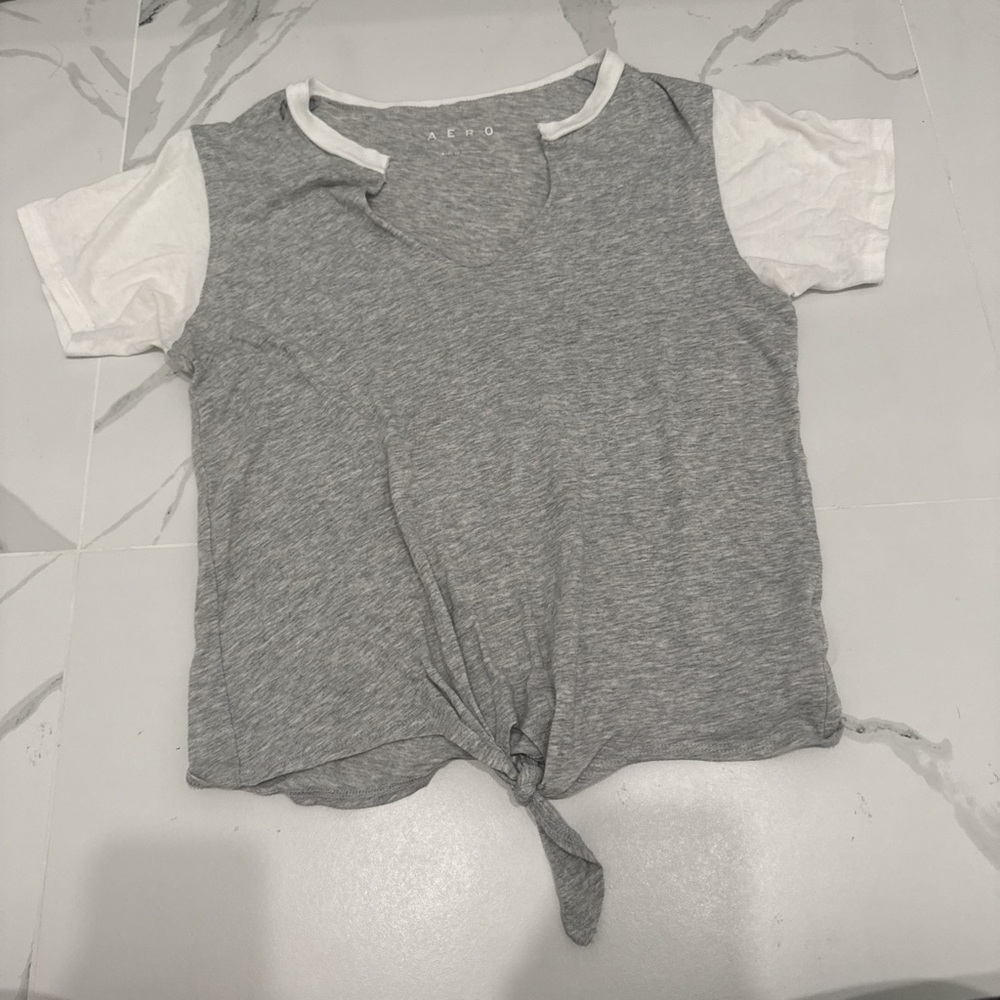 Gray and White Shirt by